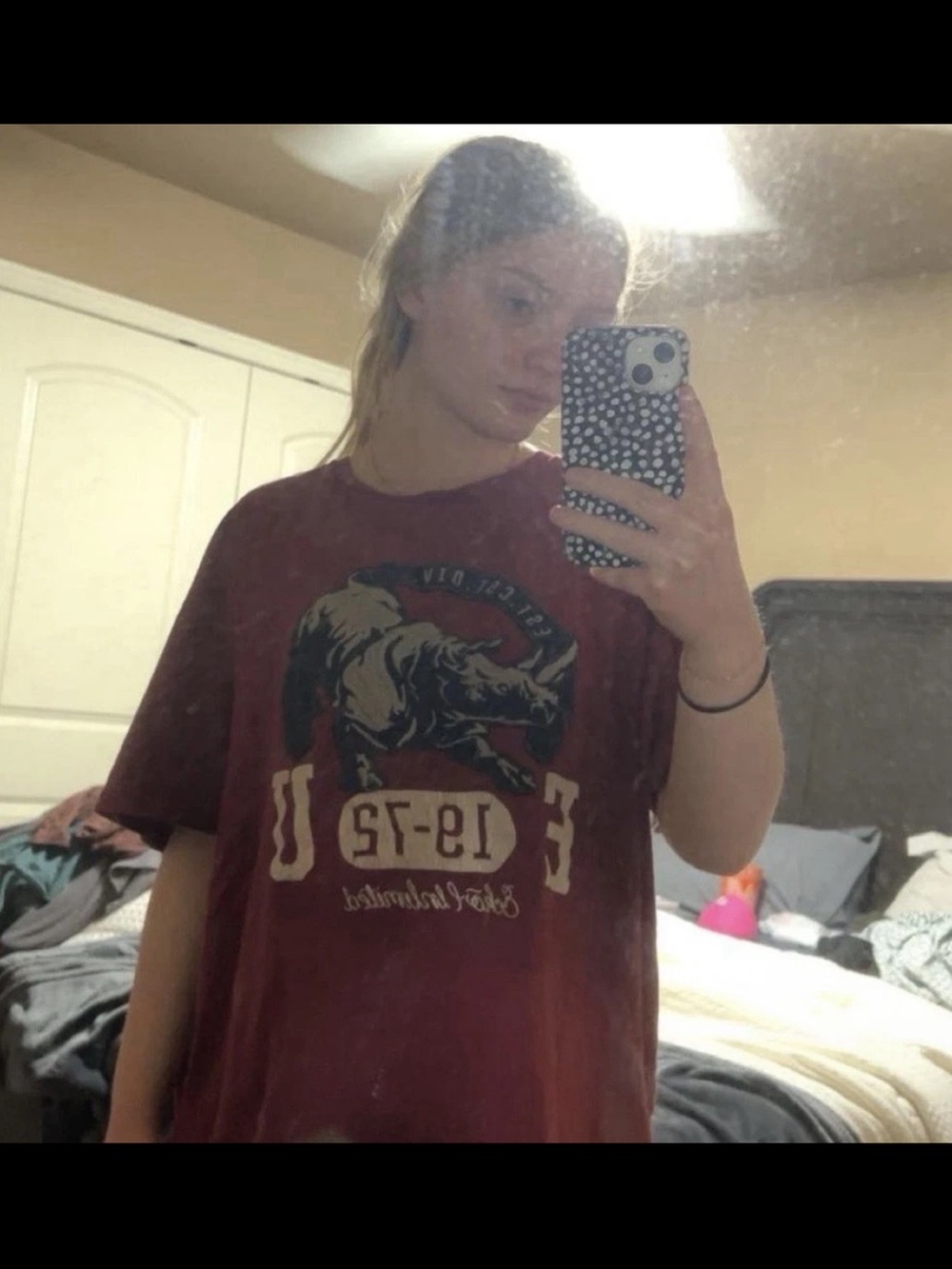 Unbranded Burgundy Graphic Short-Sleeve Tee - Rhino Print
